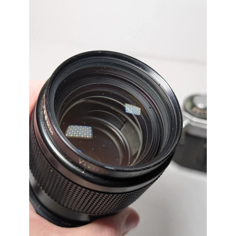Canon AT-1 35mm Film Camera + 50mm f/1.8 Lens and Vivitar 75-205mm f/3.8 lens